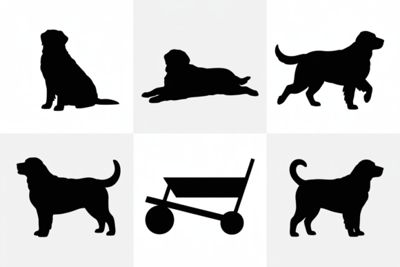 Black Dog Silhouettes Design