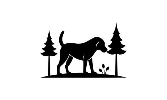 Black Silhouette Dog with Trees Embroidery Review