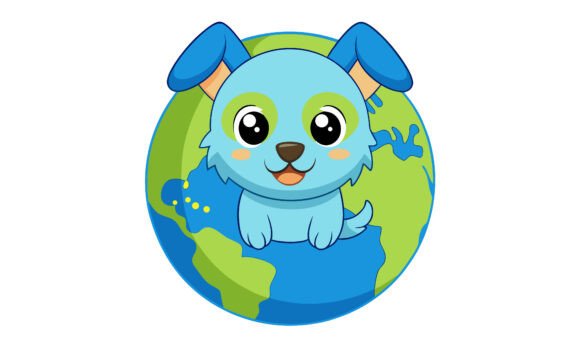 Cartoon Dog Embracing Planet Earth Review
