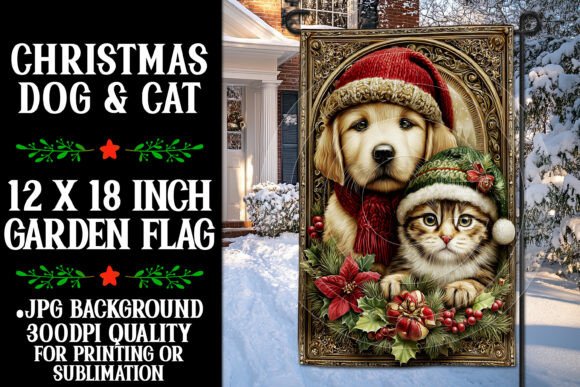 Christmas Cat Dog Garden Flag Design Review