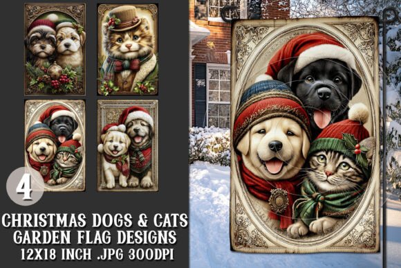 Christmas Dog Cat 4 Garden Flags S5 Review