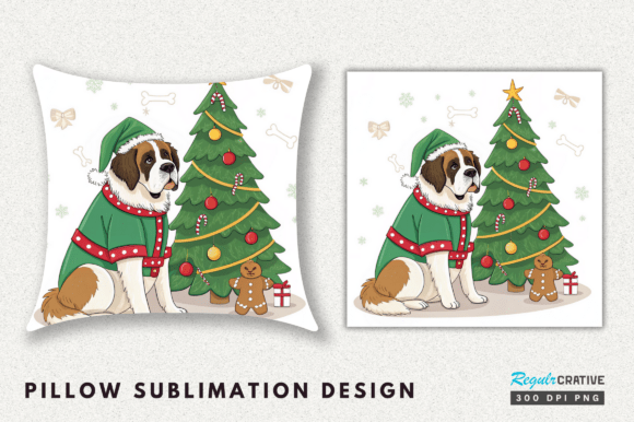 Christmas Dog Saint Bernard in Santa Cap Embroidery Review