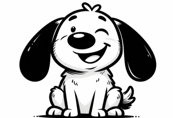 Cute Winking Dog Cartoon Clipart Review