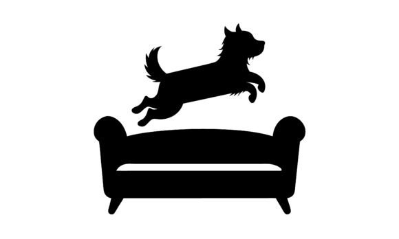 Dog Jumping over Couch Silhouette Review