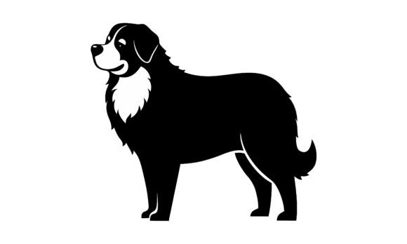 Silhouette of a Bernese Mountain Dog Embroidery Design Review