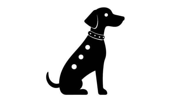 Silhouette of a Dalmatian Dog Sitting