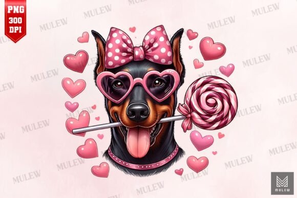 Valentine Doberman Pinscher Dog PNG Review